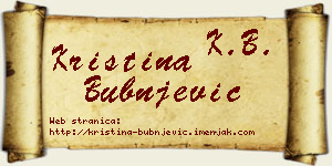 Kristina Bubnjević vizit kartica